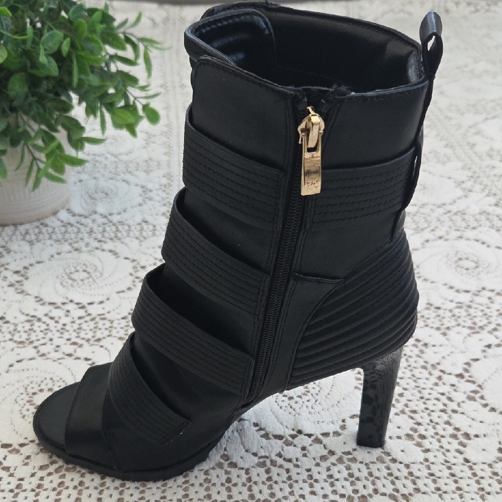 DKNY Blake Peep-Toe Strappy Heeled Booties Size 10 - Picture 5 of 10
